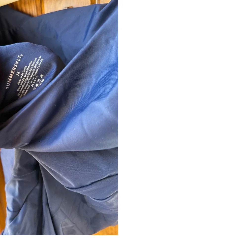 Summersalt The Sidestroke One Shoulder‎ One Piece Swimsuit Navy Womens Size 14
